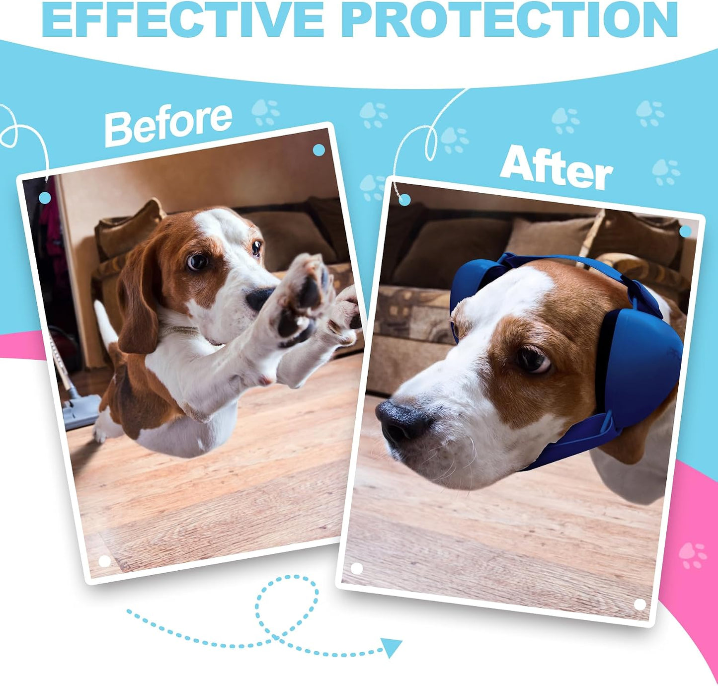 PROHEAR Ungrade GEL Pads Dog Ear Muffs Hearing Protection for Dogs, NRR 28dB for Thunder, Hunting, Tourism,Small - Blue - Image 9