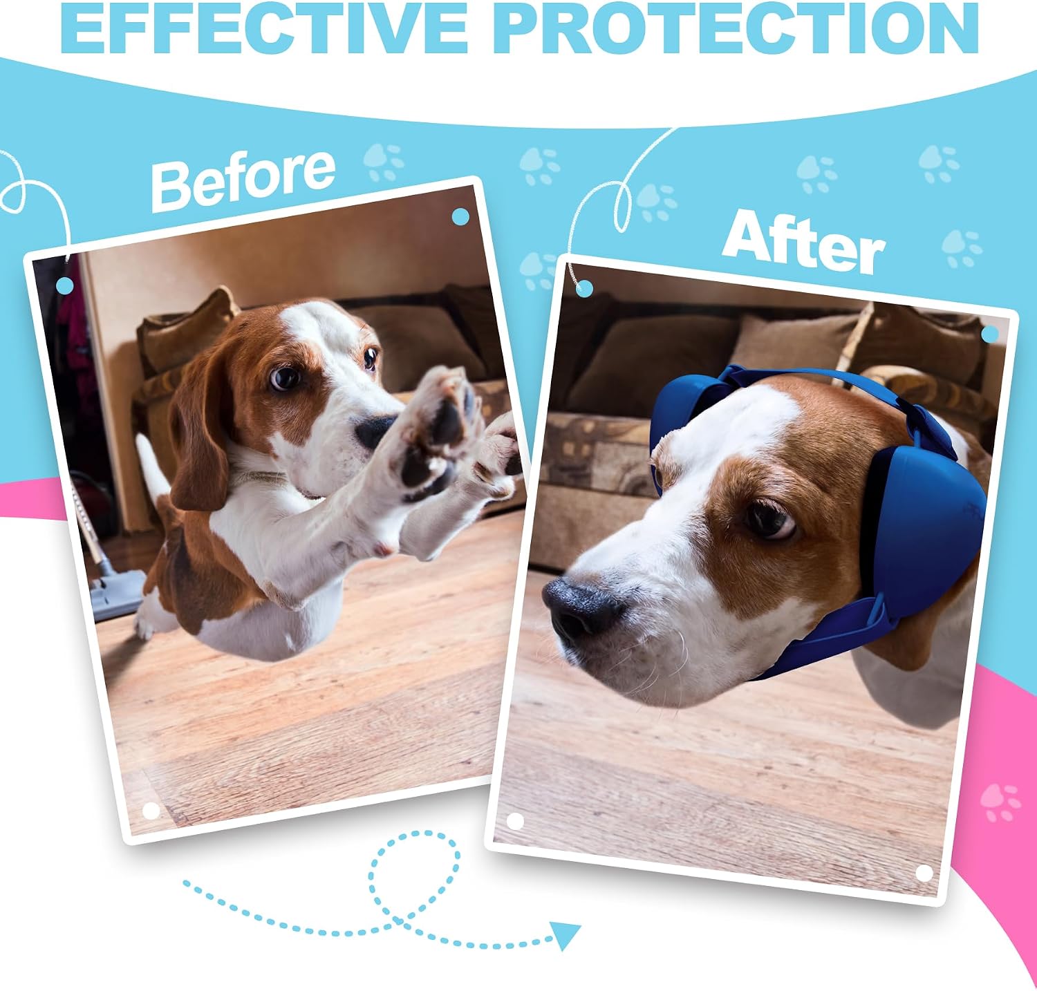 PROHEAR Ungrade GEL Pads Dog Ear Muffs Hearing Protection for Dogs, NRR 28dB for Thunder, Hunting, Tourism,Small - Blue - Image 9