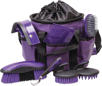 Weaver Equine grooming tote bag showing the six exterior pockets