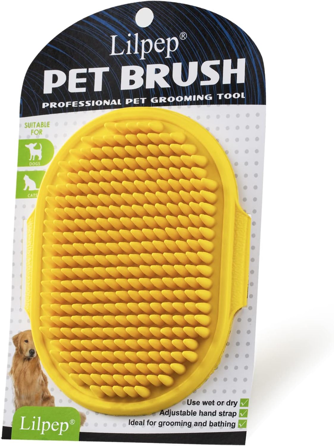 Dog Grooming Brush, Lilpep Pet Shampoo Bath Brush Soothing Massage Rubber Comb with Adjustable Ring Handle for Long Short Haired Dogs and Cats (Blue+Green, pack of 2) - Image 11