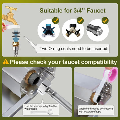 Authentic USA imported Ficuswin heavy duty non electric dog waterer packaging view