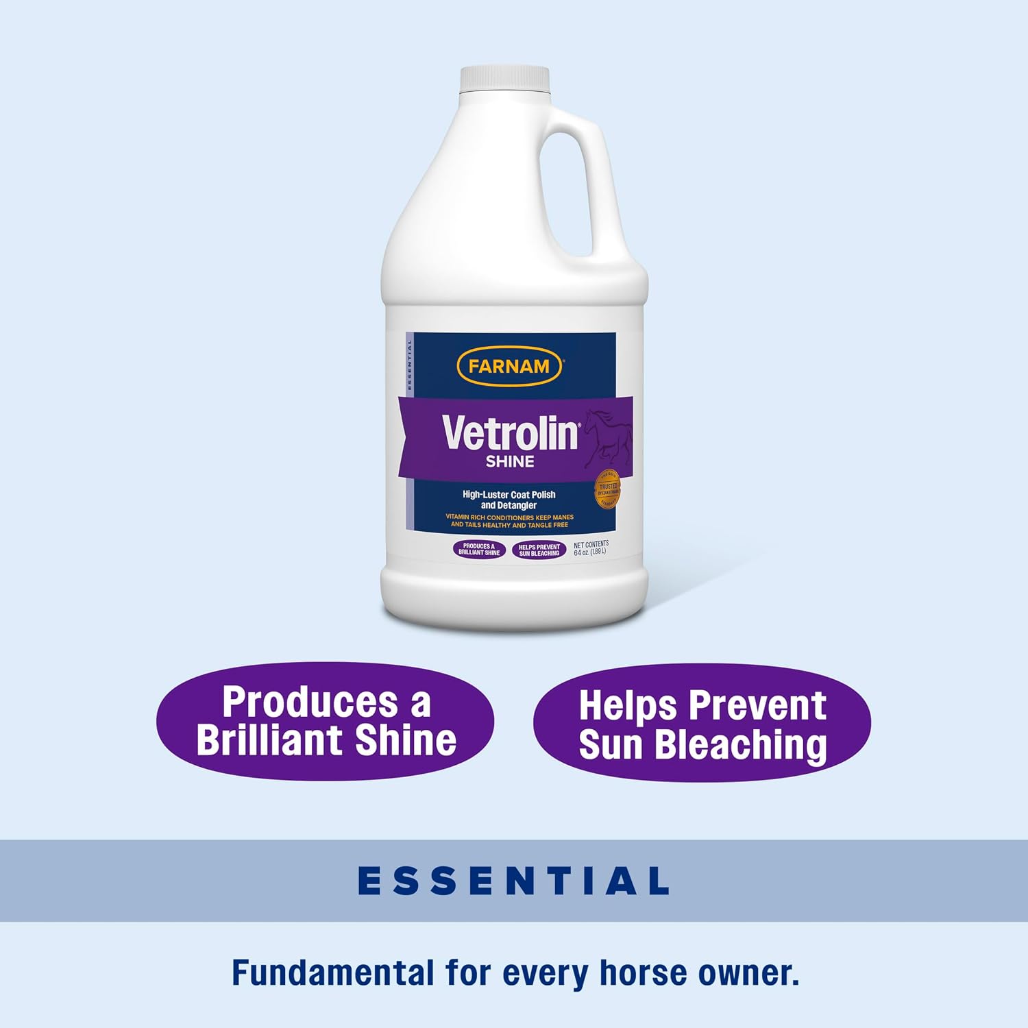 Farnam Vetrolin Shine grooming spray protecting animal coat from sun bleaching