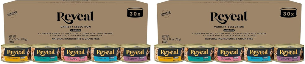 Reveal Fish Variety Pack Wet Cat Food in Broth 20-Pack, 5-Flavor, Protein, Limited Ingredient, Grain Free, Natural Canned Cat Food, No Fillers, No By-Products (20 x 2.47 oz Cans) - Image 11