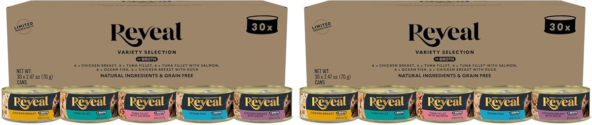 Reveal Fish Variety Pack Wet Cat Food in Broth 20-Pack, 5-Flavor, Protein, Limited Ingredient, Grain Free, Natural Canned Cat Food, No Fillers, No By-Products (20 x 2.47 oz Cans) - Image 11