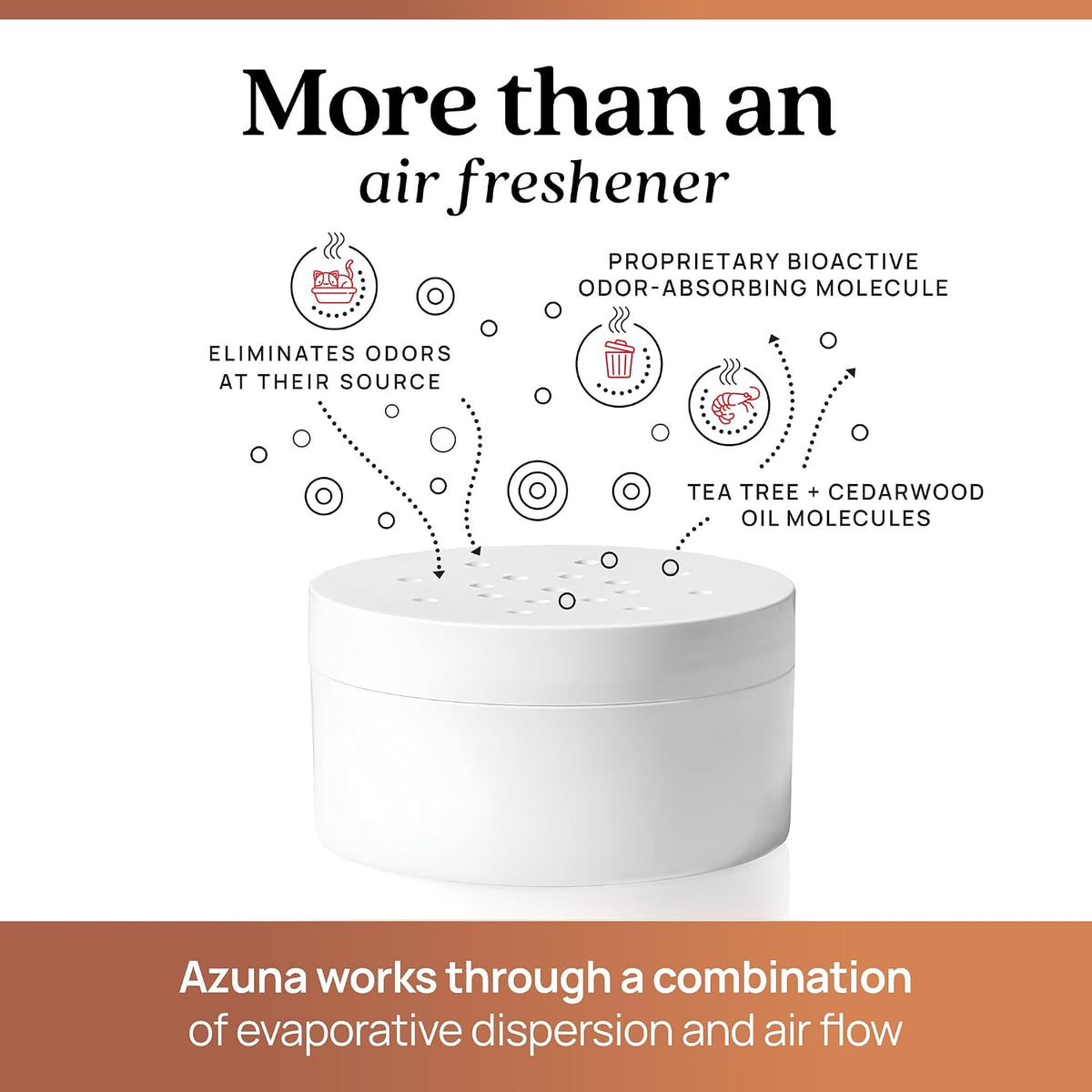 Azuna cat and dog room odor neutralizer pod on a flat surface