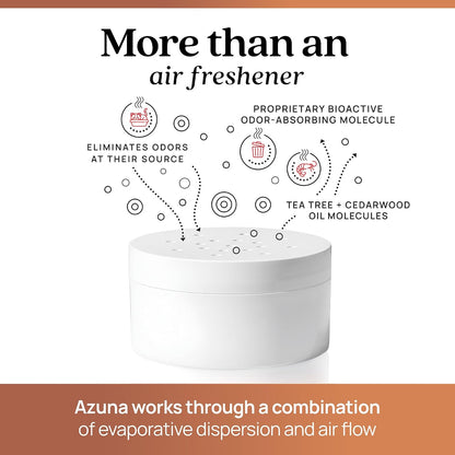 Azuna cat and dog room odor neutralizer pod on a flat surface