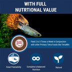 Tetra bloodworms fish food jar label and ingredients display