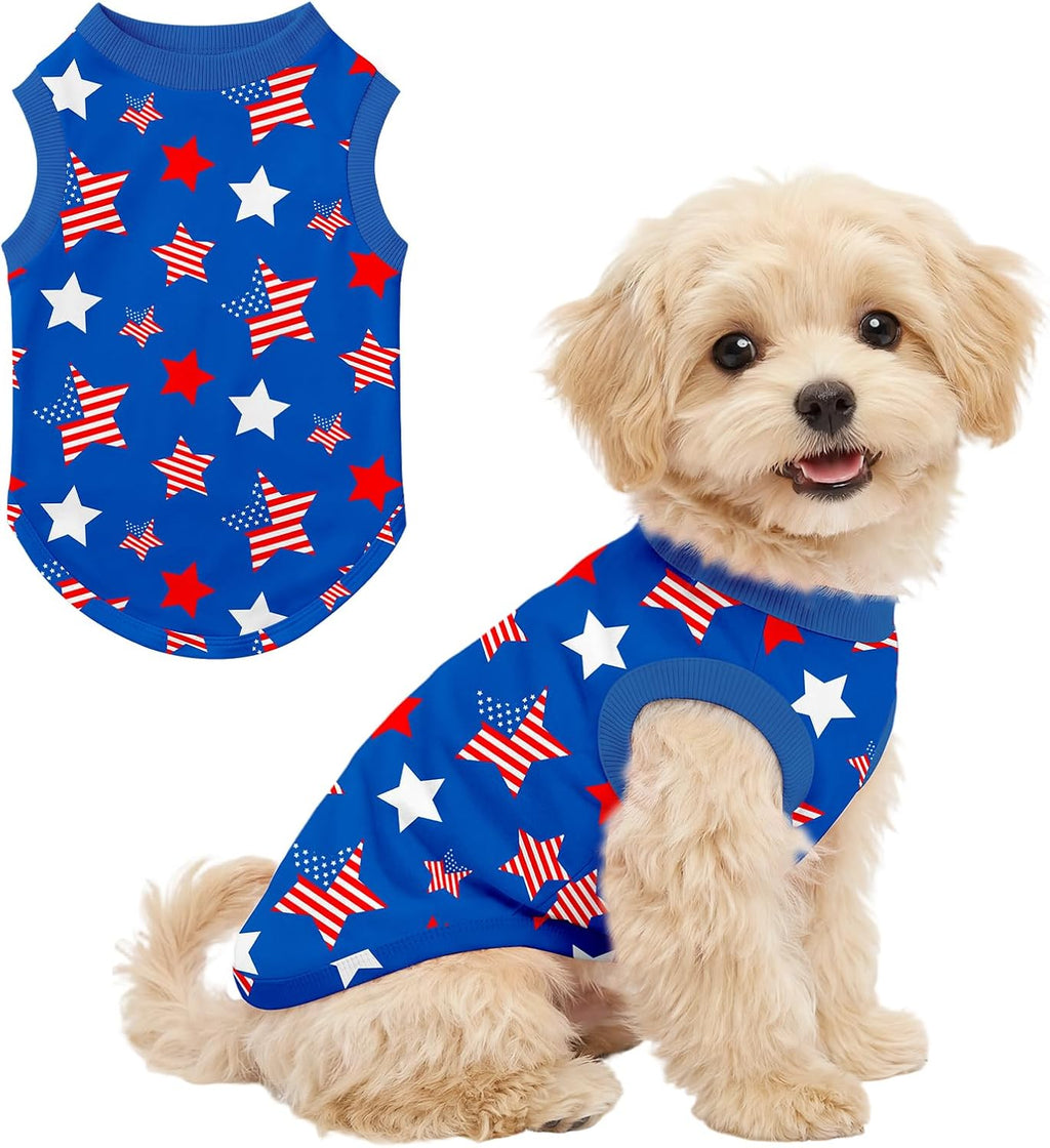American Flag Dog Shirts for Small Dog 4th of July Cute Small Dog T-Shirt Soft Puppy Clothes Sleeveless Shirt Independence Day Celebrations Boy Girl Pet Outfits M - Image 13