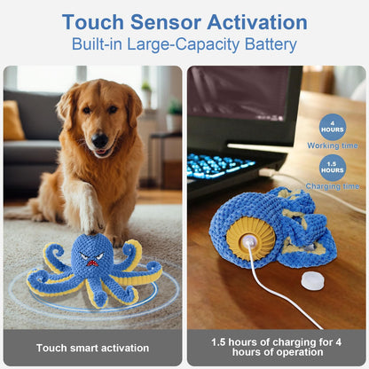 USB rechargeable electronic pet companion showing the charging port access.