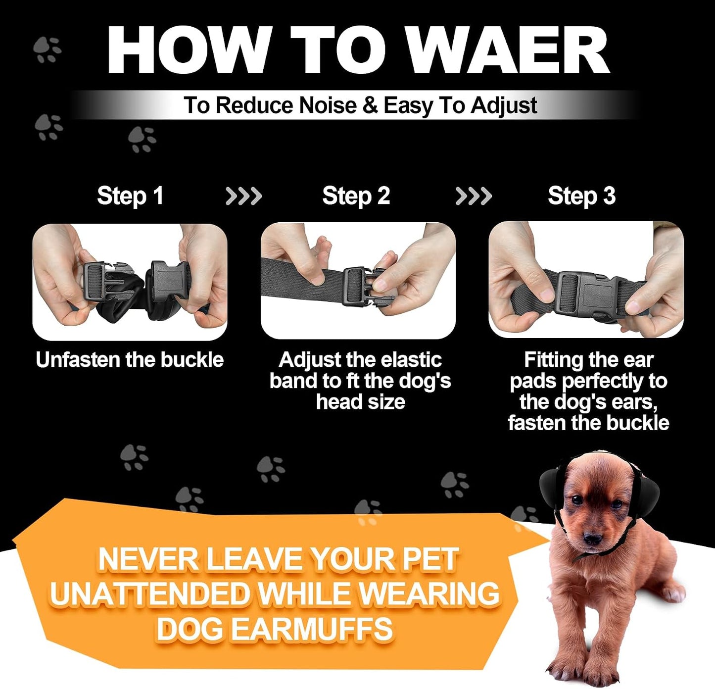 Adjustable straps on Prohear dog earmuffs