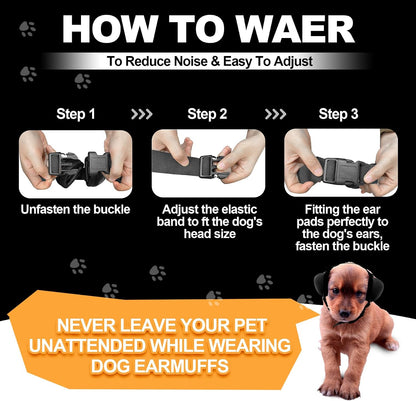 Adjustable straps on Prohear dog earmuffs