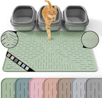 Cat Litter Mat Large Trapping Mat Premium Silicone Rubber 23.5x16" Sage Green, Waterproof and BPA Free Kitty Litter Box Mat, Easy to Clean and Keeps the Floor Tidy - Image 13
