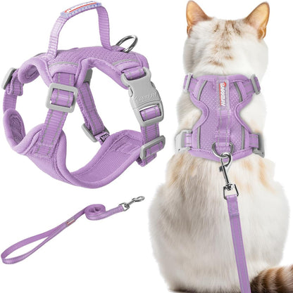 Cat Harness and Leash Set Escape Proof for Kitten Walking, Soft Adjustable Top Handle Vest Harnesses for Cats, Easy Control Breathable Reflective Small Medium Large, Pink, XS - Image 14