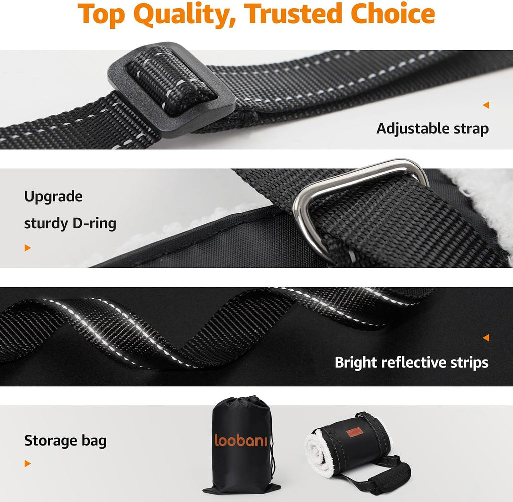 Reflective nylon bands on Loobani dog mobility aid