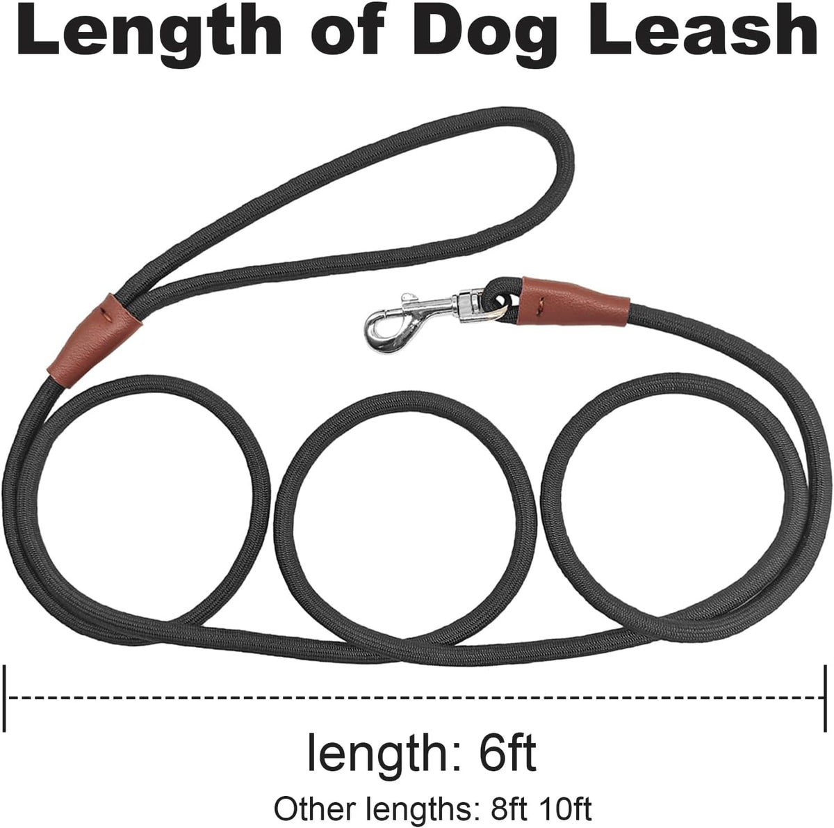 SEPXUFORE black 6ft dog leash coiled tightly to show its compact pocket-sized design.