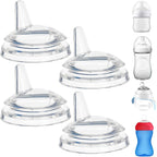 CAMTOVGCA sippy spout nipples 4 count pack front view showcasing clear food grade silicone material.