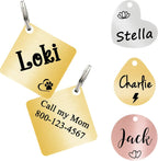 Ultra Joys Cat ID Tag Personalized Pet Tags, Durable Stainless Steel Small Pet Mini Dog Cat Tag Lightweight - Fish Tag in Silver - Image 14