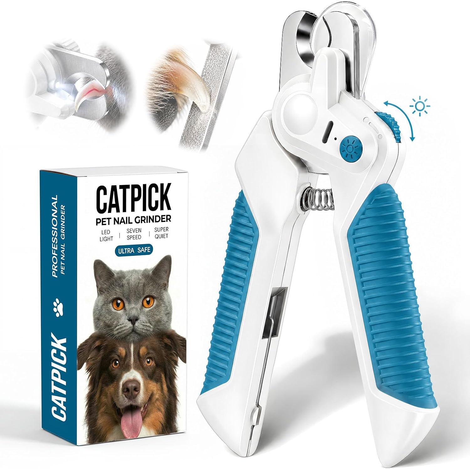 Dogs & Cats Nail Clippers with Light - Safety Guard Pet Nail Trimmer Reveals the Quick, Stainless Steel Blades, Beginner Friendly Grooming Tool for Home Use, Suitable for Small, Medium & Large Pets - Image 10