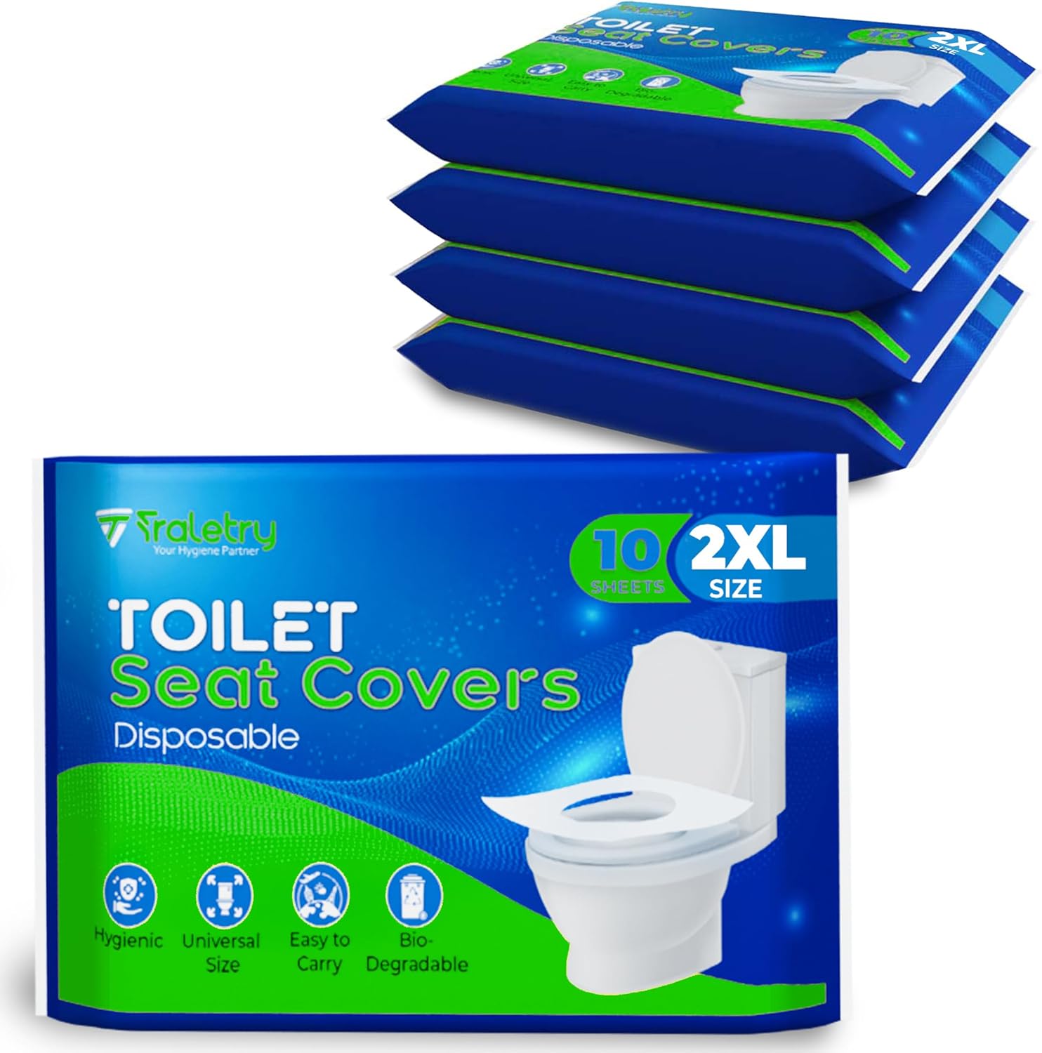 KLOLKUTTA disposable toilet seat covers fifty count pack front view