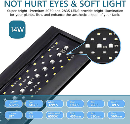 Close up of Hygger aquarium light clip-on mounting bracket
