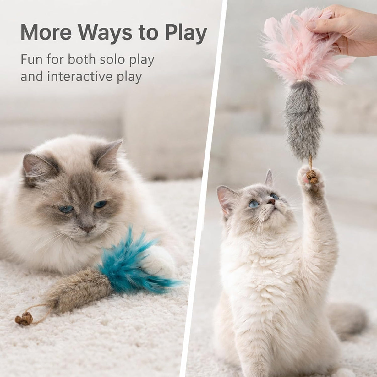 Cat playing with Zaylumo rabbit fur carrot toy