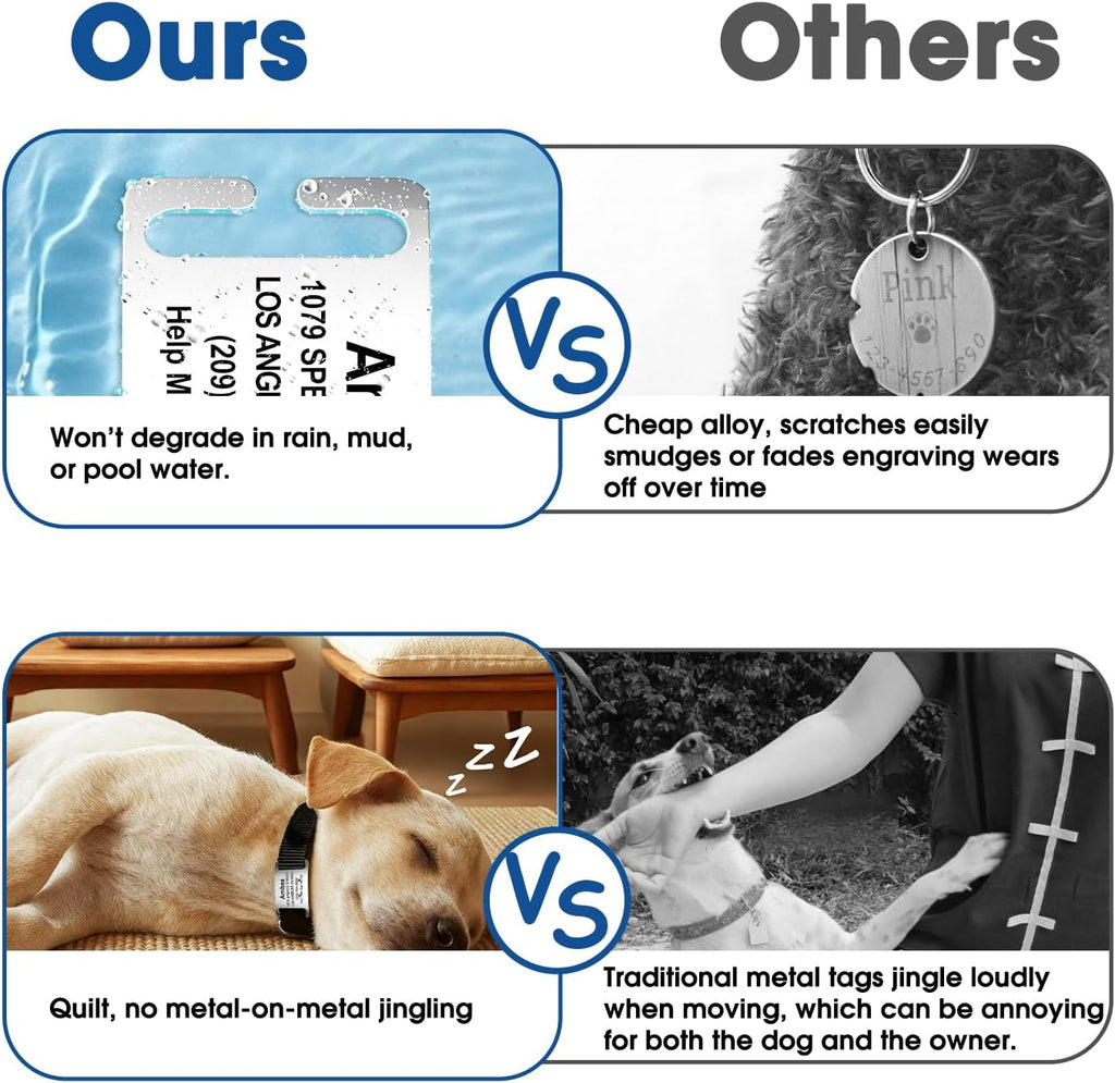 TechMark noise free custom pet nameplate for one inch wide dog collars