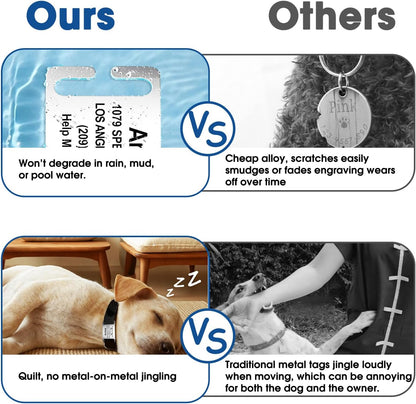 TechMark noise free custom pet nameplate for one inch wide dog collars