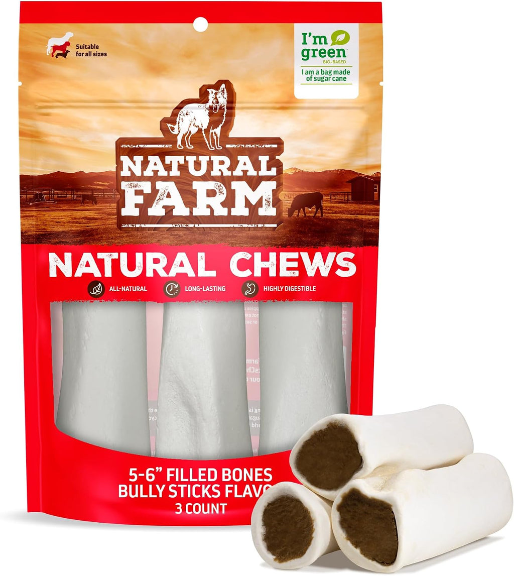 Natural Farm Peanut Butter Filled Bones (3-4 Inch, 6 Count), Limited Ingredient, Natural Stuffed Dental Dog Bone Treats for Dogs, Made with Real Beef - Image 11
