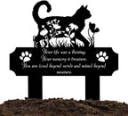 Cat Grave Marker Outdoor Memorial - 12in Metal Pet Memorial Plaque with Garden Cat Silhouette, Weatherproof Headstone for Yard or Indoor Tribute, Sympathy Gift for Loss of Cat - Image 9