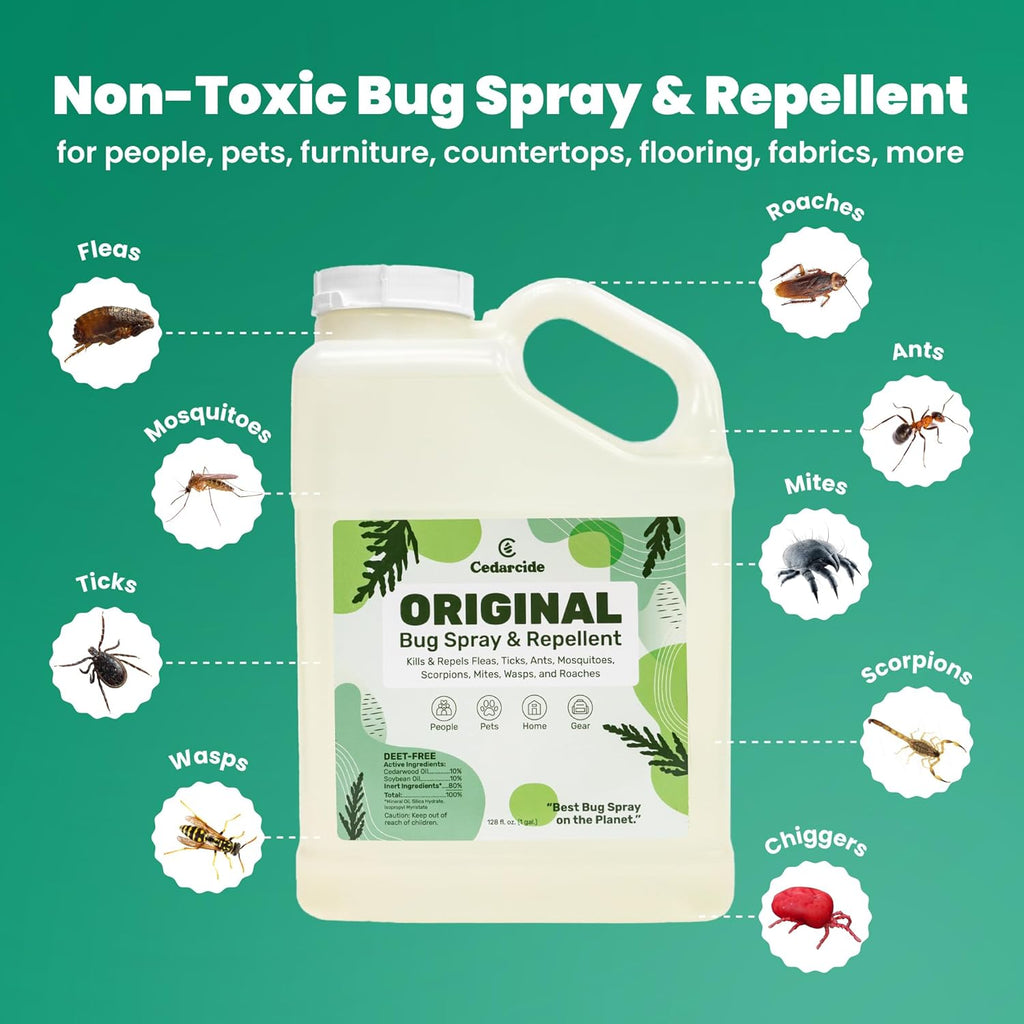 Cedarcide original bug spray gallon jug handle and cap design