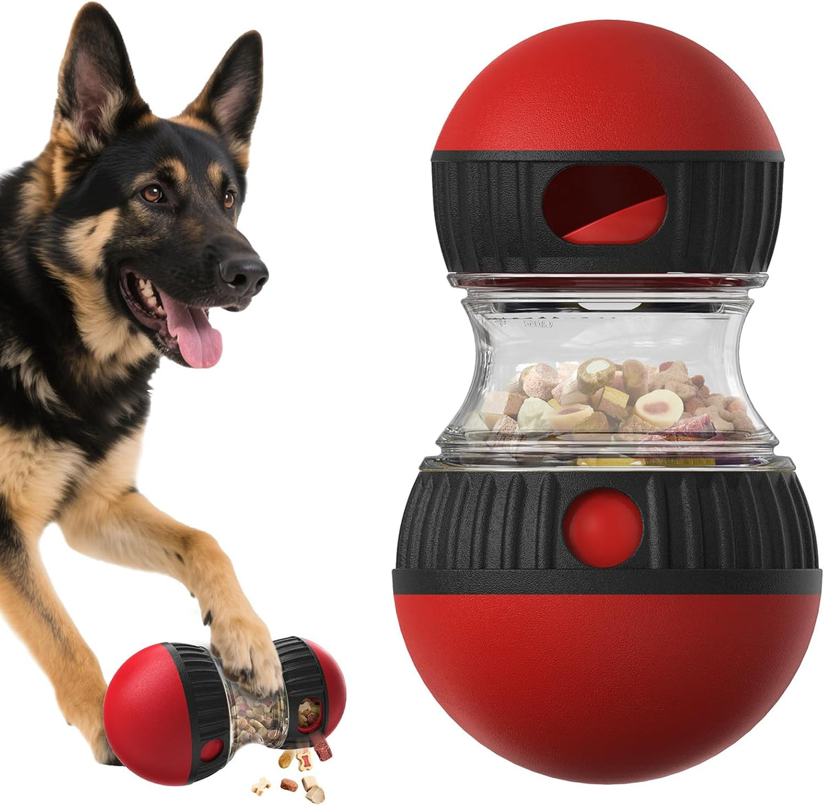 BSISUERM Dog Puzzle Toy Adjustable Treat Dispensing Ball Food Dispenser Tough Slow Feeder Puppy Enrichment Training Toy Pet Interactive Chase Toys for Small Medium Large Dogs to Keep Them Busy, Green - Image 9