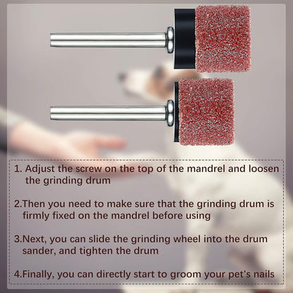 Side profile of grinding drum with sanding band attached