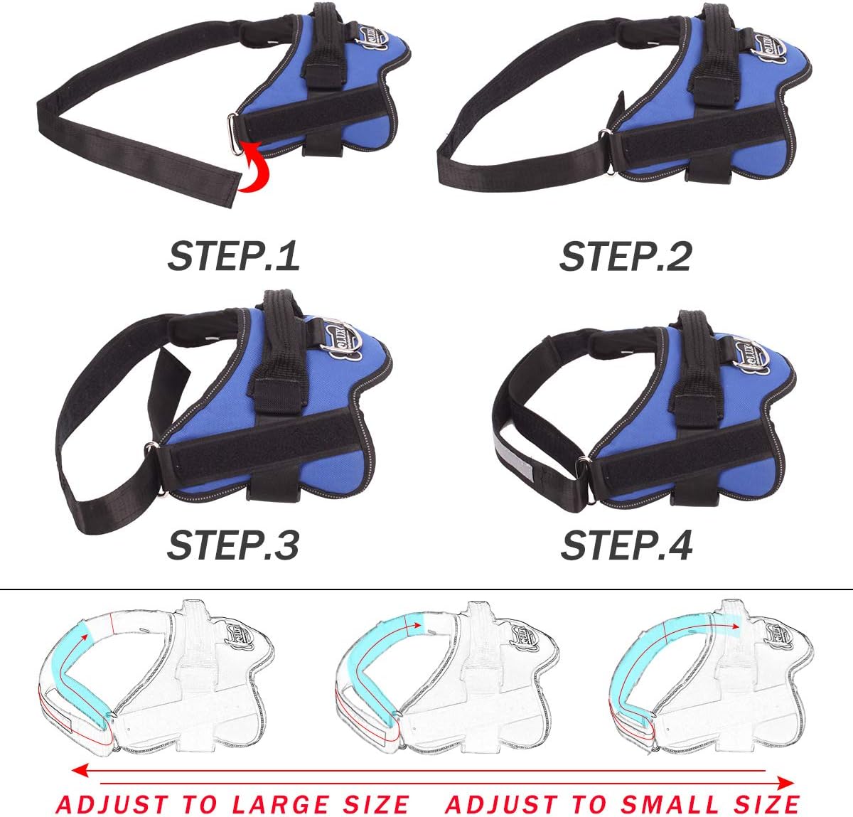 Side profile of Bolux adjustable pet harness