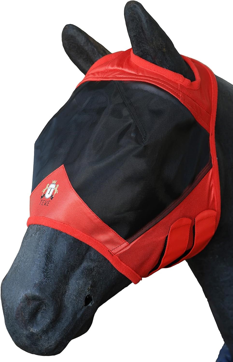 T TEKE Fine Mesh Horse Fly Mask w/No Ears, UV Blocking 3D Eye Visor with Extra Fleece Cushioned Forehead, Protection from Insect Pests - Image 10
