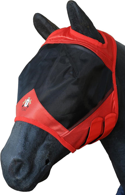 T TEKE Fine Mesh Horse Fly Mask w/No Ears, UV Blocking 3D Eye Visor with Extra Fleece Cushioned Forehead, Protection from Insect Pests - Image 10