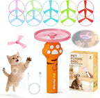 Cat Fetch Toy Launcher,Flying Disc Launcher Toy Rechargeable with 10 Flying Discs,Flying Cat Toy Disc Launcher for Kitten Dog Playing Interactive Hunting Tracking Toys for Outdoor Indoor,White - Image 11