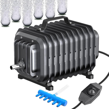 254GPH Aquarium Air Pump, Adjustable Quiet Fish Tank Bubbler, Commercial Air Pump with Completely Accessories, Oxygen Aerator Pump for Aquariums, Ponds, Hydroponics - Image 9