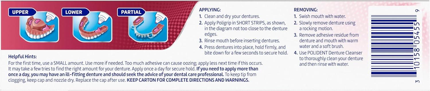 American imported Super Poligrip premium adhesive cream for partial dentures