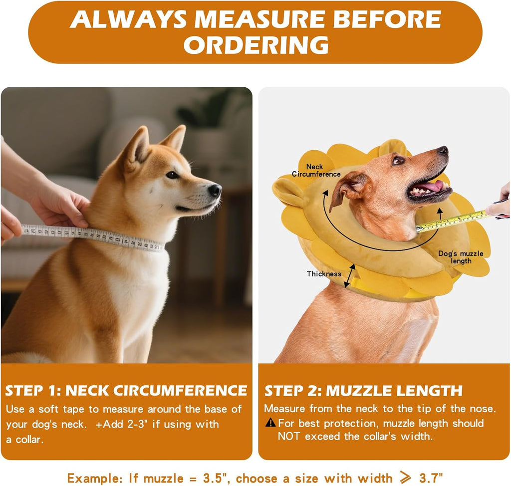 IEUUMLER blow up dog protective e-collar for wound recovery