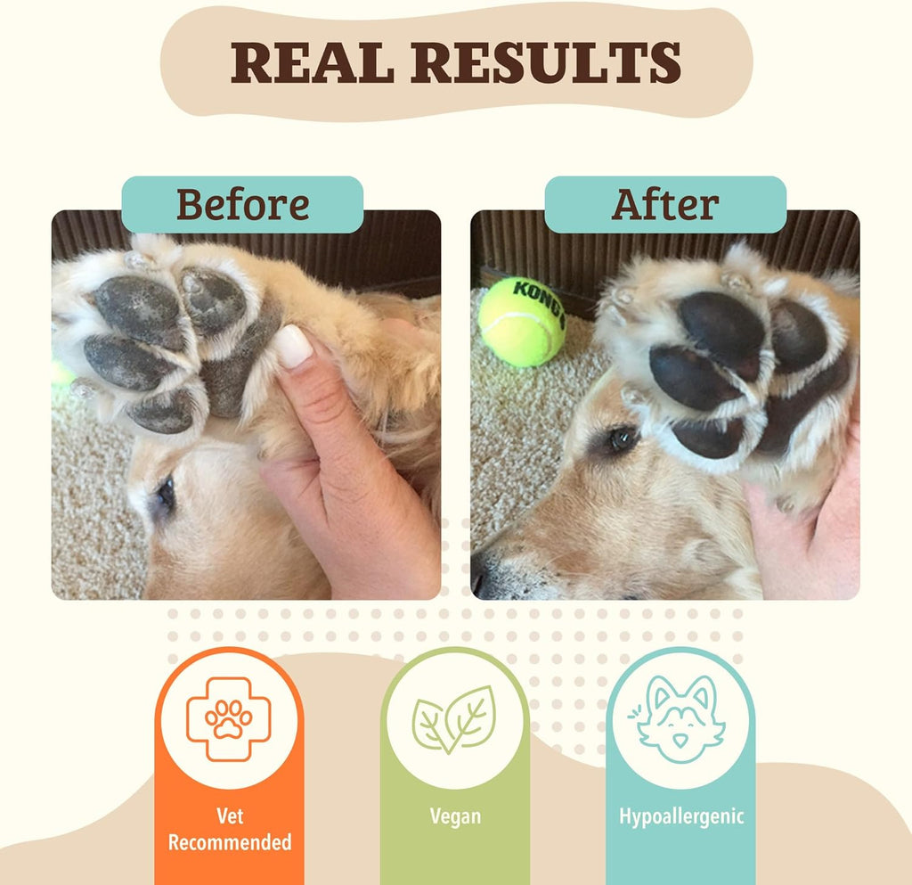Natural Dog Company PawTection stick showing texture and application