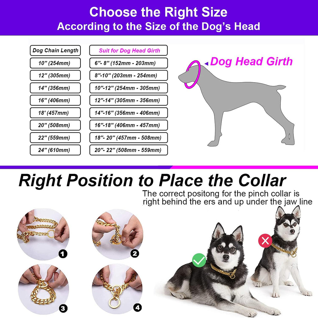 Txprodogchains heavy-duty chew-proof metal dog collar showcasing full length adjustment.