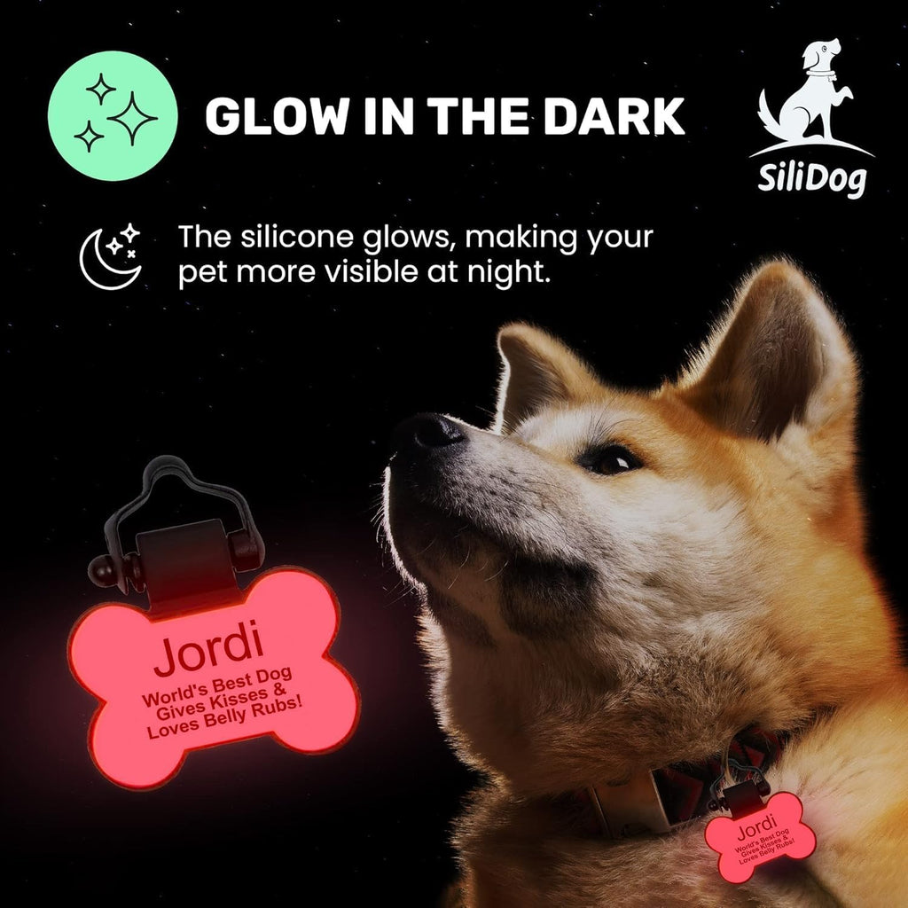 Customizable dual sided engraved bone tag for dogs
