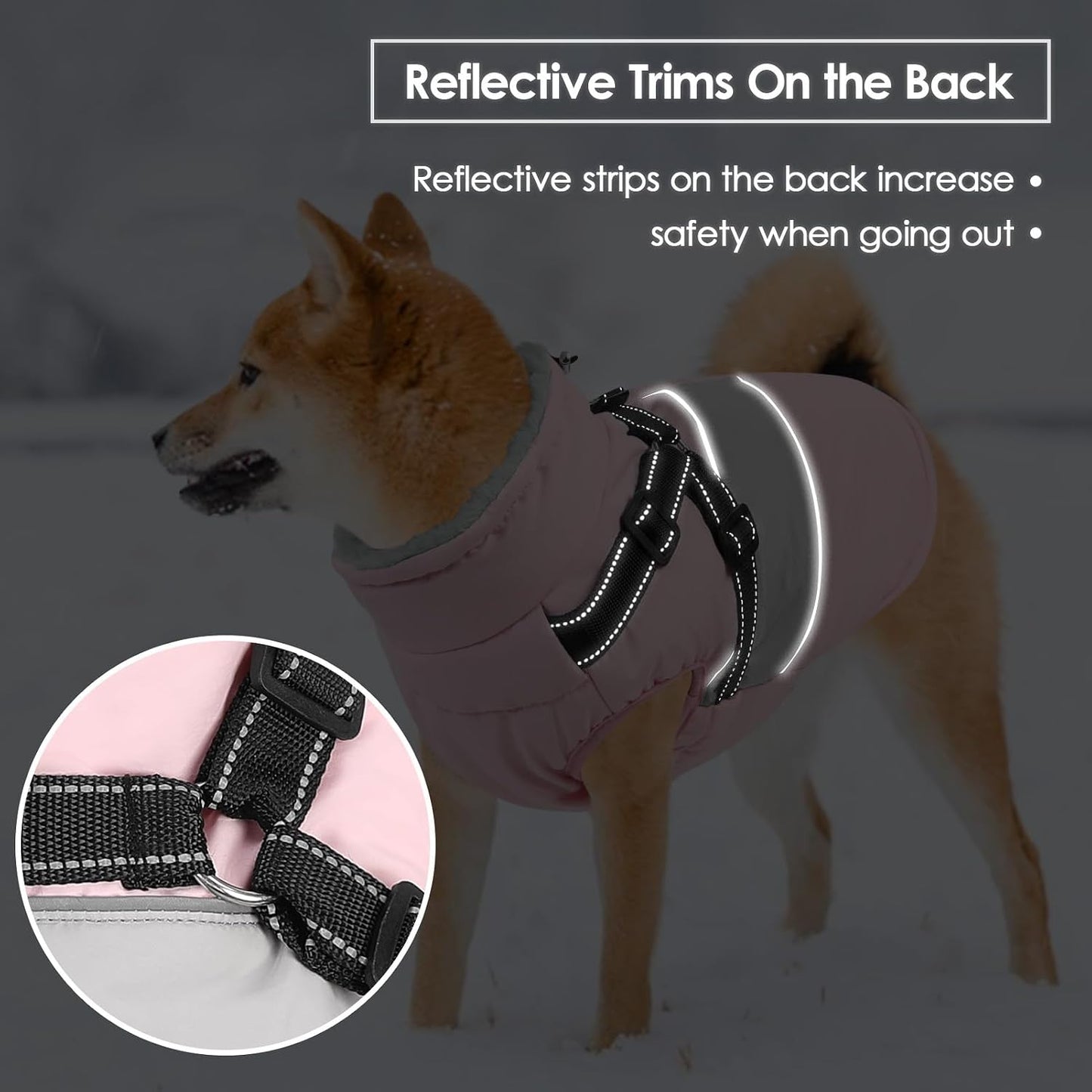 SUNFURA fleece lined dog sweater showing the soft grey polar fleece interior insulation lining.