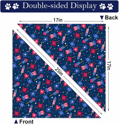 Close up of patriotic firework and star bandana print