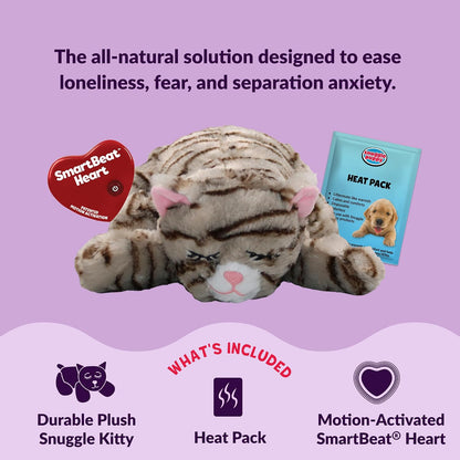Behavioral aid for cats featuring premium machine washable tan striped fabric cover.