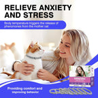 Adjustable waterproof feline anxiety relief collar laid flat