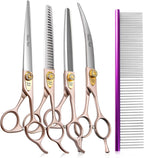 Professional Curved Dog Grooming Scissors 7'' Rose Gold 440C Stainless Steel Pet Cutting Shears Safety Trimming Shearing for Dogs Cats - Image 9