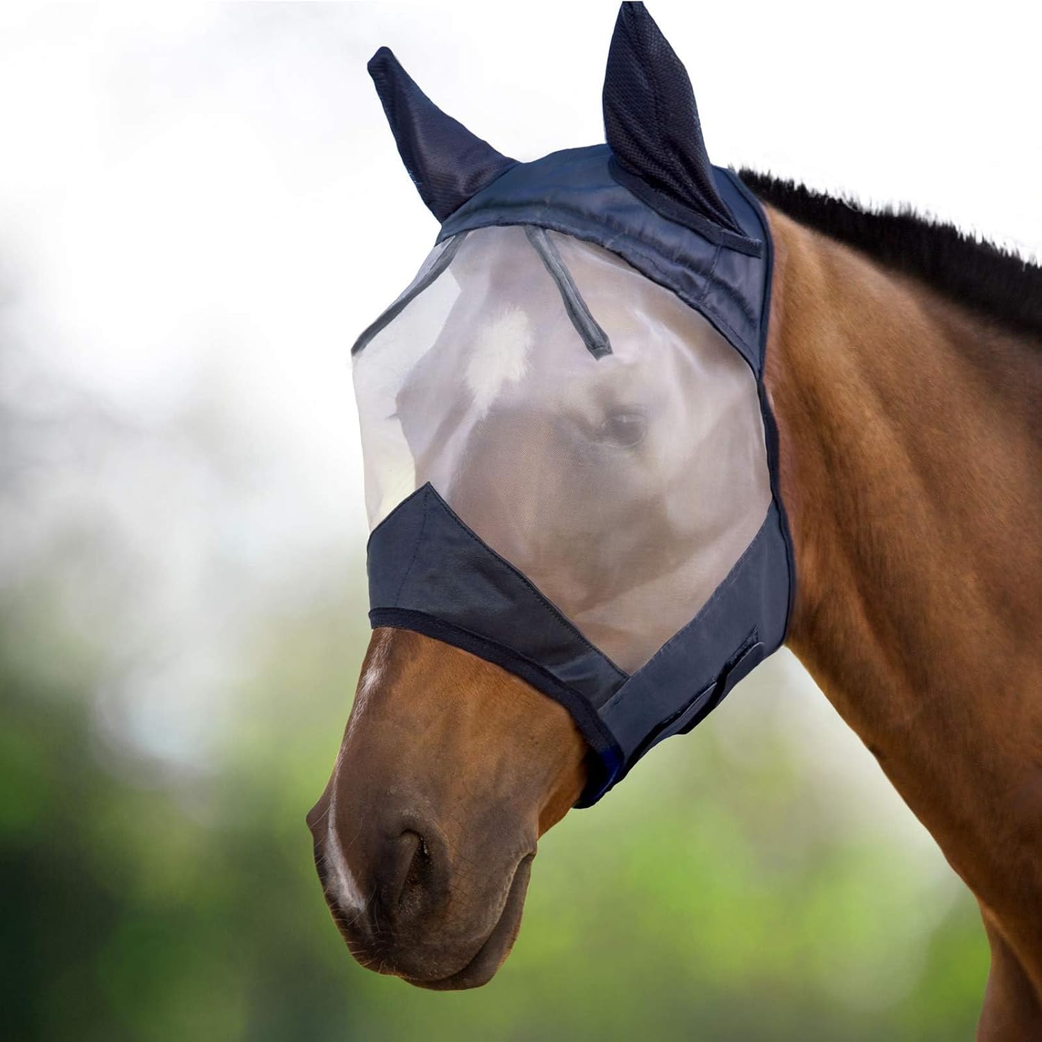 Close up of fleece padding on Harrison Howard CareMaster fly mask