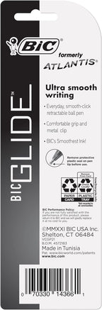 BIC Glide Blue Retractable Ballpoint Pens, Medium Point (1.0mm), 2-Count Pack, Ultra Smooth Writing Blue Pens - Image 6