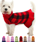 Dog Sweater Dress Plaid Knitwear for Small Medium Dogs Warm Puppy Pet Turtleneck Stretch Pullover Cute Fall Winter Vest Clothes with Leash Hole for Christmas (Pink, XS) - Image 12